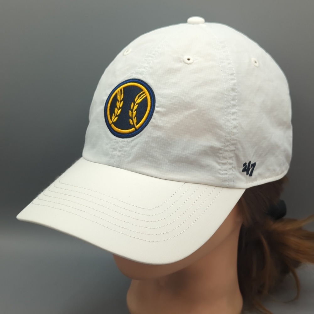 '47 Brand MLB Milwaukee Brewers Hat Cap White OSFM Lightweight 100% Nylon